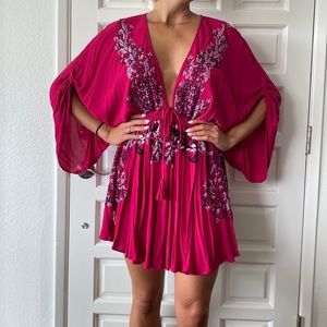 Free People pink dress or cover up. Size small